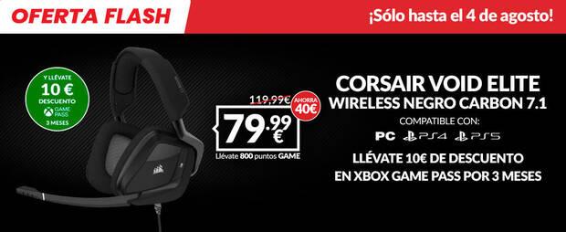 Auriculares Corsair Void Elite Wireless de oferta flash en GAME.