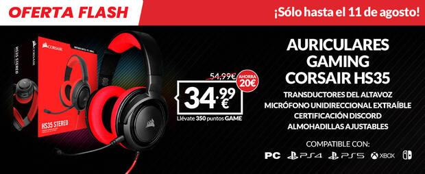 Auriculares gaming Corsair HS35 RED de oferta en GAME.