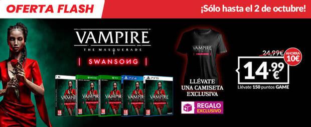 Vampire: The Masquerade - Swansong de oferta en GAME con camiseta de regalo