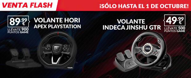 Volantes de oferta en GAME Indeca Jinshu y Hori Apex