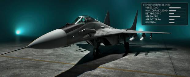Ace Combat 8: Wings of Theve - Detalles y estad�sticas del avi�n MiG-29A Fulcrum