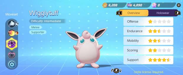Pokémon Unite - Datos básicos de Wigglytuff
