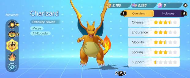 Pokémon Unite - Datos básicos de Charizard