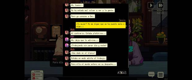 Si pierdes el hilo, tienes la opci�n de consultar las conversaciones que han tenido lugar.