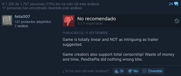 Firewatch, bombardeado con reviews negativas por la polmica de PewDiePie Imagen 3