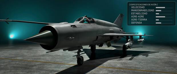 Ace Combat 8: Wings of Theve - Detalles y estad�sticas del avi�n MiG-21bis Fishbed
