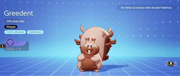 Pokémon Unite - Datos básicos de Greedent