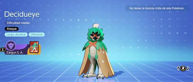 Pokémon Unite - Datos básicos de Decidueye