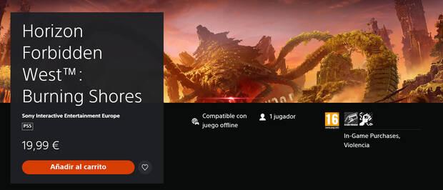 Horizon Forbidden West - Burning Shores en la PlayStation Store