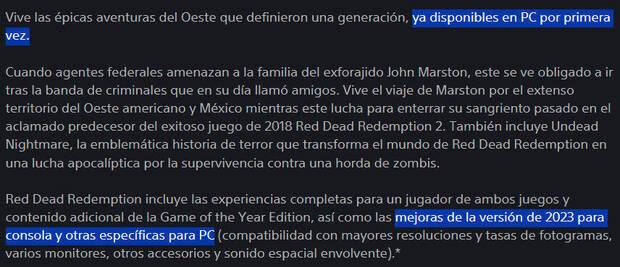 Red Dead Redemption para PC oficial por Rockstar en PS Store