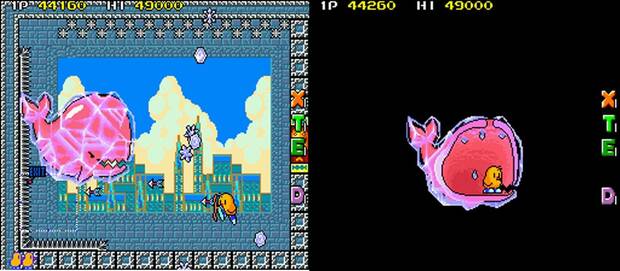 Como Jonás, Tiki será tragado por una ballena. Esta ejerce de primer final boss de la placa.