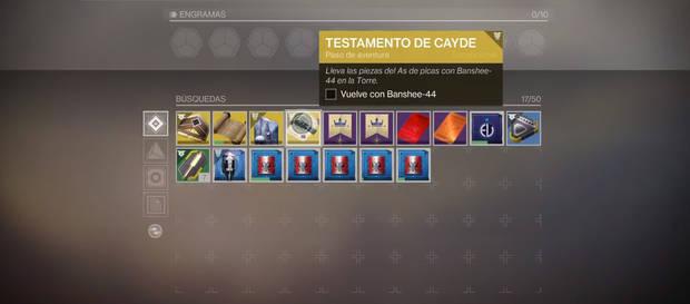 Cómo completar la aventura Testamento de Cayde