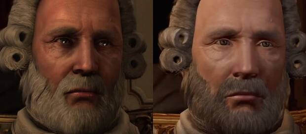 A la izquierda una imagen del juego original, a la derecha en el remaster. Como pod�is ver, la nueva iluminaci�n se ha cargado todas las caras del juego, vale cualquier ejemplo.