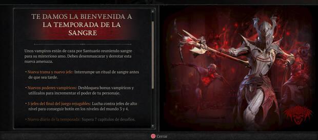 Diablo 4 - Contenidos que se transfieren entre temporadas