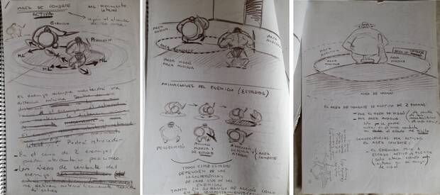 Bocetos de diseño de combate de Vaello para 'Blade'.