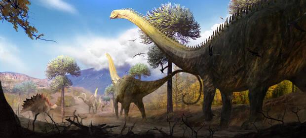 Paleoarte de dinosaurios saurópodos