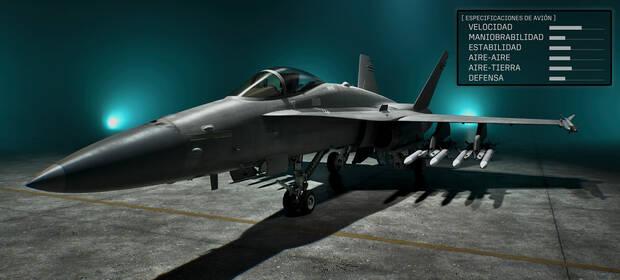 Ace Combat 8: Wings of Theve - Detalles y estad�sticas del avi�n F/A-18C Hornet