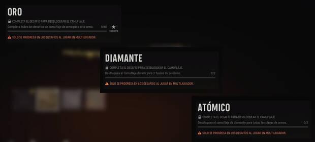 Call of Duty: Vanguard - Desafíos y requisitos para conseguir los camuflajes oro, diamante y atómico