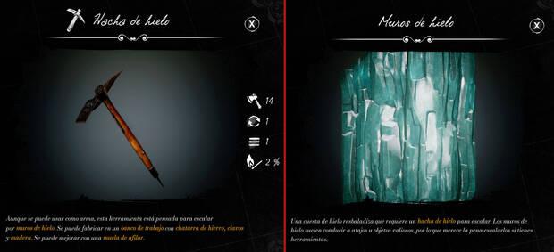 Dread Hunger - Fabricar un hacha de hielo para escalar muros