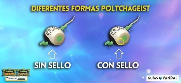 Pokémon Escarlata y Púrpura DLC 1 - Diferencias visuales de las formas de Poltchageist