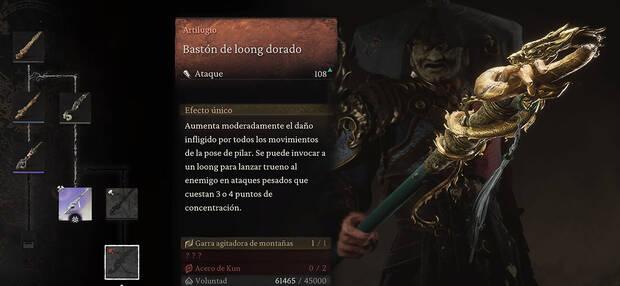 Black Myth: Wukong - Arma Bastón de loong dorado