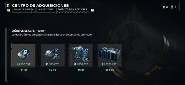Helldivers 2 - Comprar Créditos de Supertierra y precios