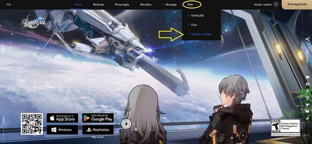 Honkai: Star Rail - Acceder al canje de cdigos en la web