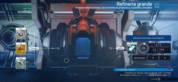 Cómo conseguir nanites en No Man's Sky - Usa la refinería para conseguir nanites