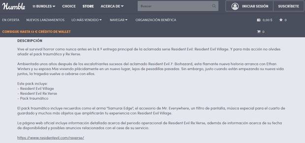Captura de Resident Evil Re:Verse filtrado.