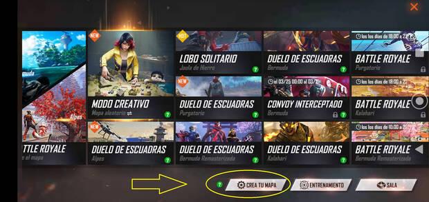 Free Fire - Acceder al editor de mapas