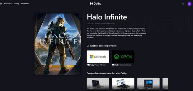 Dolby Vision Atmos Halo Infinite