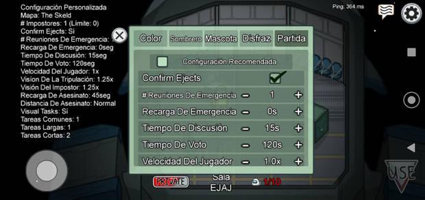 Among Us - Cómo personalizar las partidas privadas