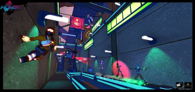 En ‘Hover: Revolt of Gamers’ iremos desafiando constantemente a una ley opresiva que elimina y prohíbe de un plumazo, los videojuegos.