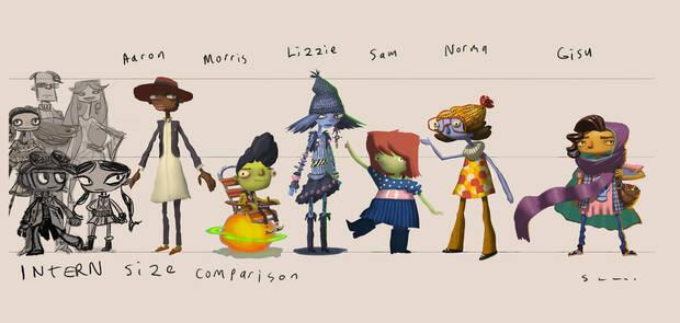 Concept art de personajes de Psychonauts 2.