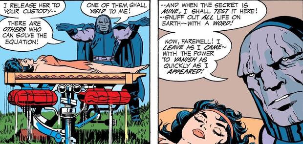 Primera aparicin completa de Darkseid en Forever People #1 (1971)