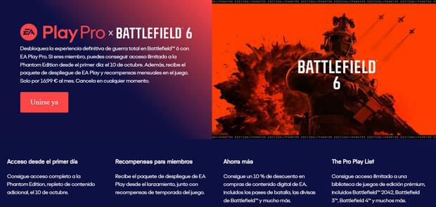 Battlefield 6 está dentro del catálogo de juegos de EA Play Pro desde su lanzamiento