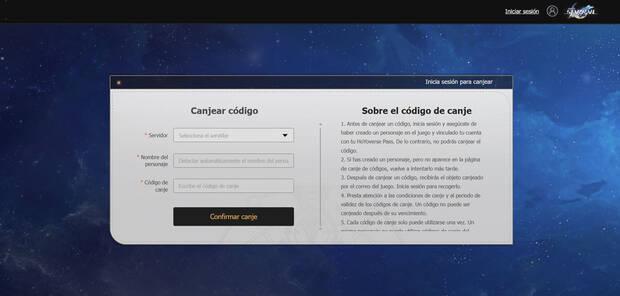 Honkai: Star Rail - Web para canjear cdigos oficiales de recompensas gratuitas