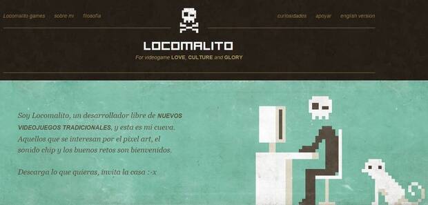 La portada de su <a href=http://www.locomalito.com/es/ target=_blank>web</a>, toda una declaraci�n de intenciones.