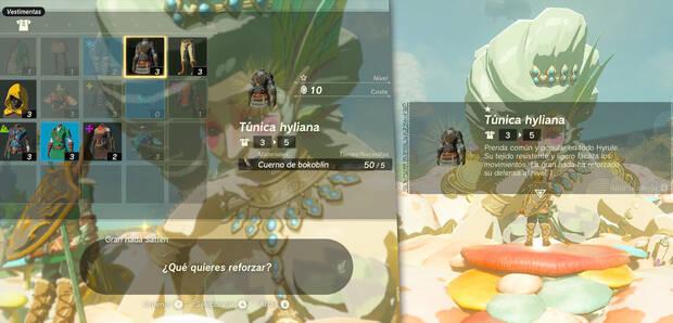 Zelda: Tears of the Kingdom - Detalles sobre cómo mejorar las armaduras