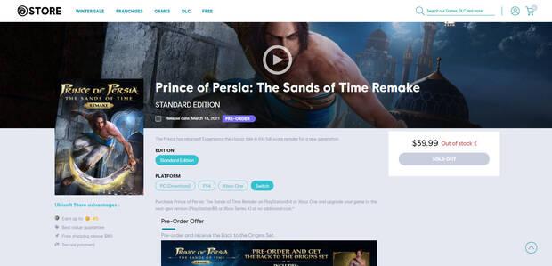 Filtracin de Prince of Perdsia: Las Arenas del Tiempo Remake para Switch.