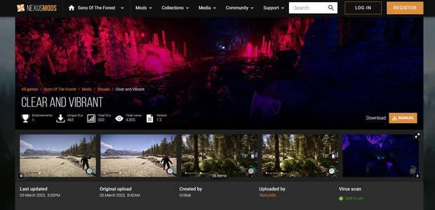 Mejores mods de Sons of the Forest - Claro y vibrante