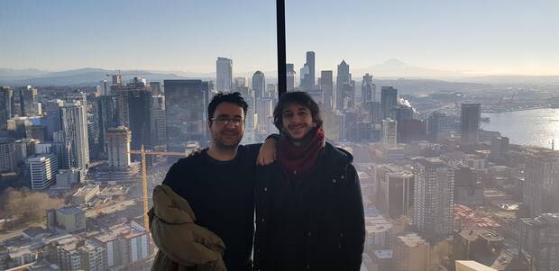 David García en Seattle con Danielle Galante, senior Sound Designer en Ninja Theory.