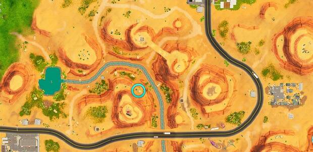 Fortnite Battle Royale, Fortnite, Fornite, Semana 2, Temporada 5, Desafíos, Busca entre un oasis un arco de piedra y un dinosaurio