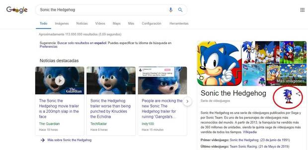 Sonic invade el buscador de Google por sorpresa Imagen 2