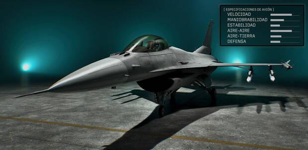 Ace Combat 8: Wings of Theve - Detalles y estad�sticas del avi�n F-16C Fighting Falcon