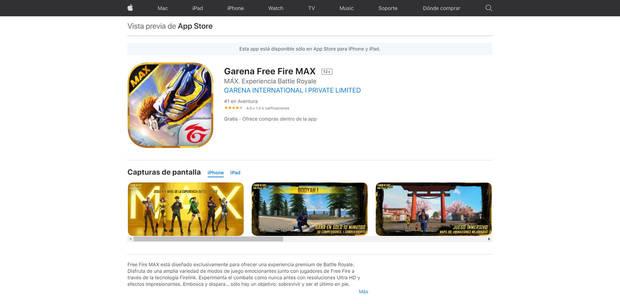¿Cómo descargar gratis Free Fire MAX en móviles iOS?
