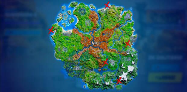 Fortnite - Destruye televisores espeluznantes: mapa de televisores espeluznantes