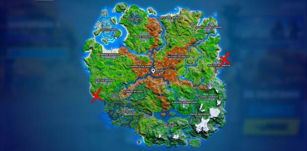 Fortnite - Construye castillos de arena especiales: mapa de los castillos de arena
