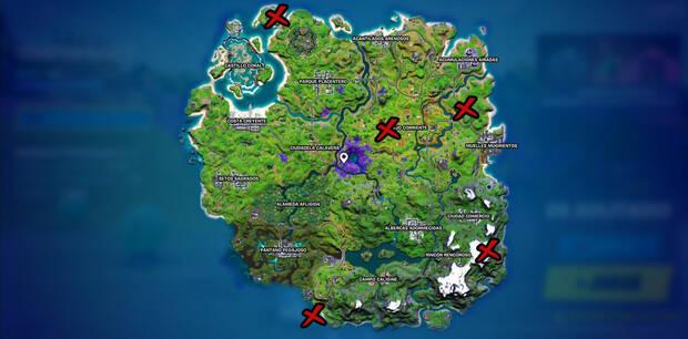 Fortnite - Artefactos alienígenas de la Semana 6: mapa de artefactos