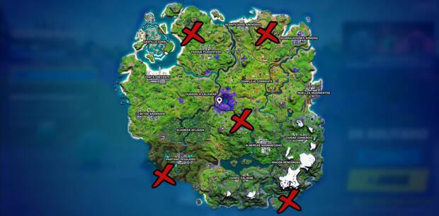 Fortnite - Artefactos alienígenas de la semana 7: mapa de la semana 7